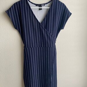 Rebel Sugar Navy and White Striped Mini Dress